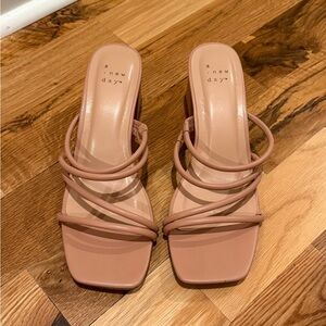 A New Day Women's Blush Strappy Mules
